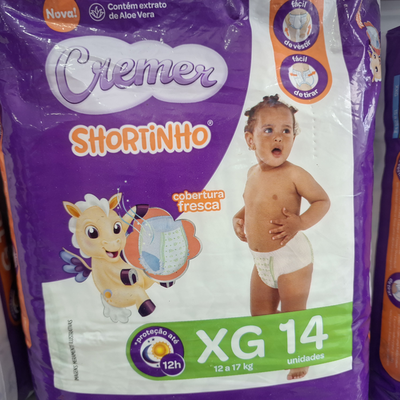 Fralda CREMER shortinho XG 14unid